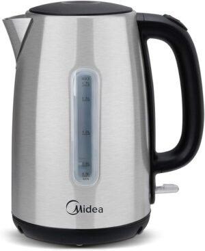 Chaleira Elétrica Inox Midea 1,7 Litros, Visor Externo do Nível de Água, 220 Volts/60Hz