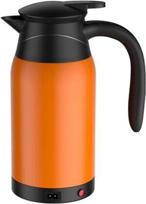 Namolit Chaleira elétrica para carro, 1000ml portátil, aquecedor de água de aço inoxidável, desligamento automático, caldeira de água para água, chá, café e leite